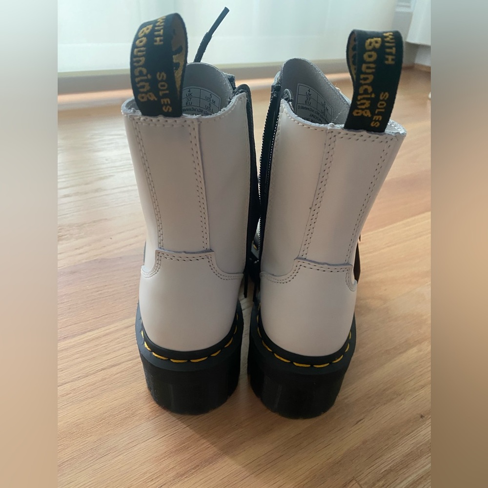 NWT & Box Dr. Martens JADON WHITE POLiSHED SMOOTH BOOTS - Picture 4 of 8
